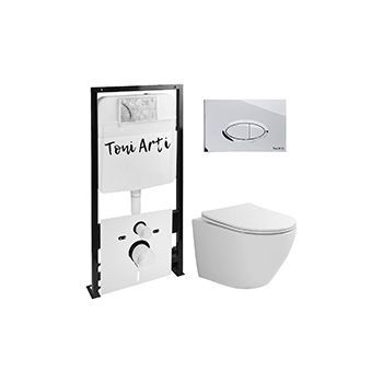 Комплект TONI ARTI TA-01 + Russi с сиденьем с микролифтом, с клавишей Freto TA-0051