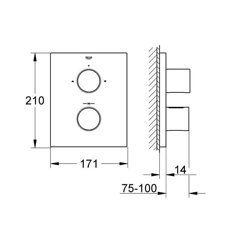 Встраиваемый смеситель GROHE Grohtherm F 27618000