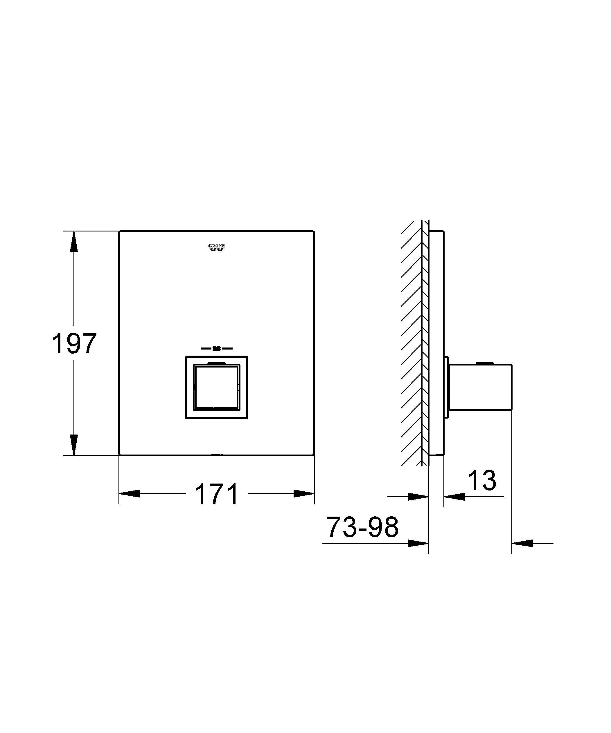 Встраиваемый смеситель GROHE Grohtherm Cube 19961000