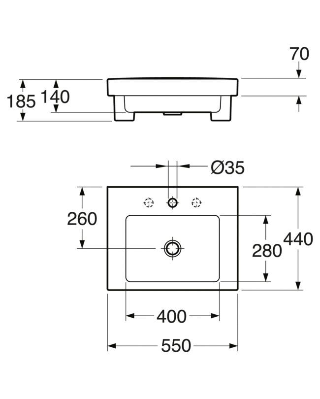 Раковина накладная GUSTAVSBERG Artic GB1145510101 55cm