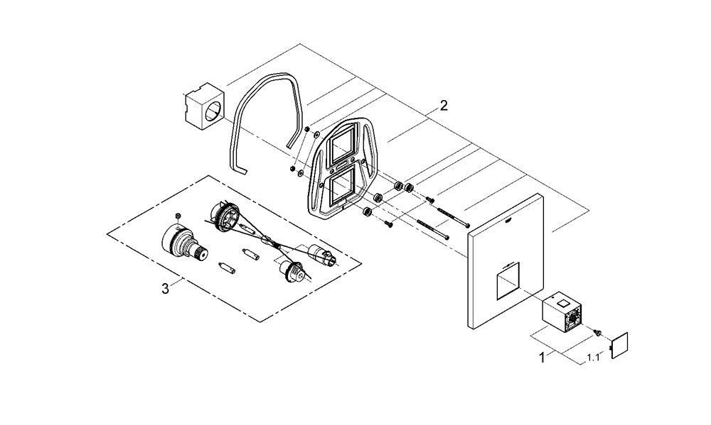 Встраиваемый смеситель GROHE Grohtherm Cube 19961000