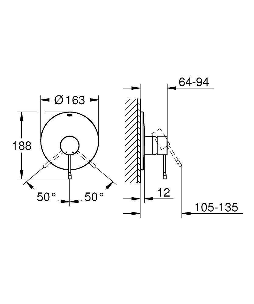 Встраиваемый смеситель GROHE Essence New 19286GN1
