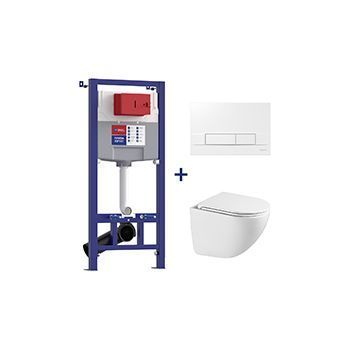 Комплект LEMARK Peneda Expert + Glazer 100124430 с сиденьем с микролифтом, с белой кнопкой