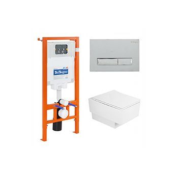 Комплект BELBAGNO BB002-80 + Cadro с сиденьем с микролифтом, кнопка хром глянец