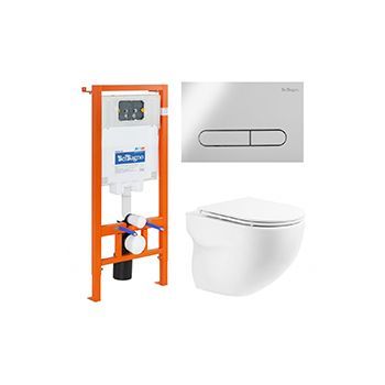 Комплект BELBAGNO BB002-80 + Onda с сиденьем с микролифтом, кнопка хром глянец