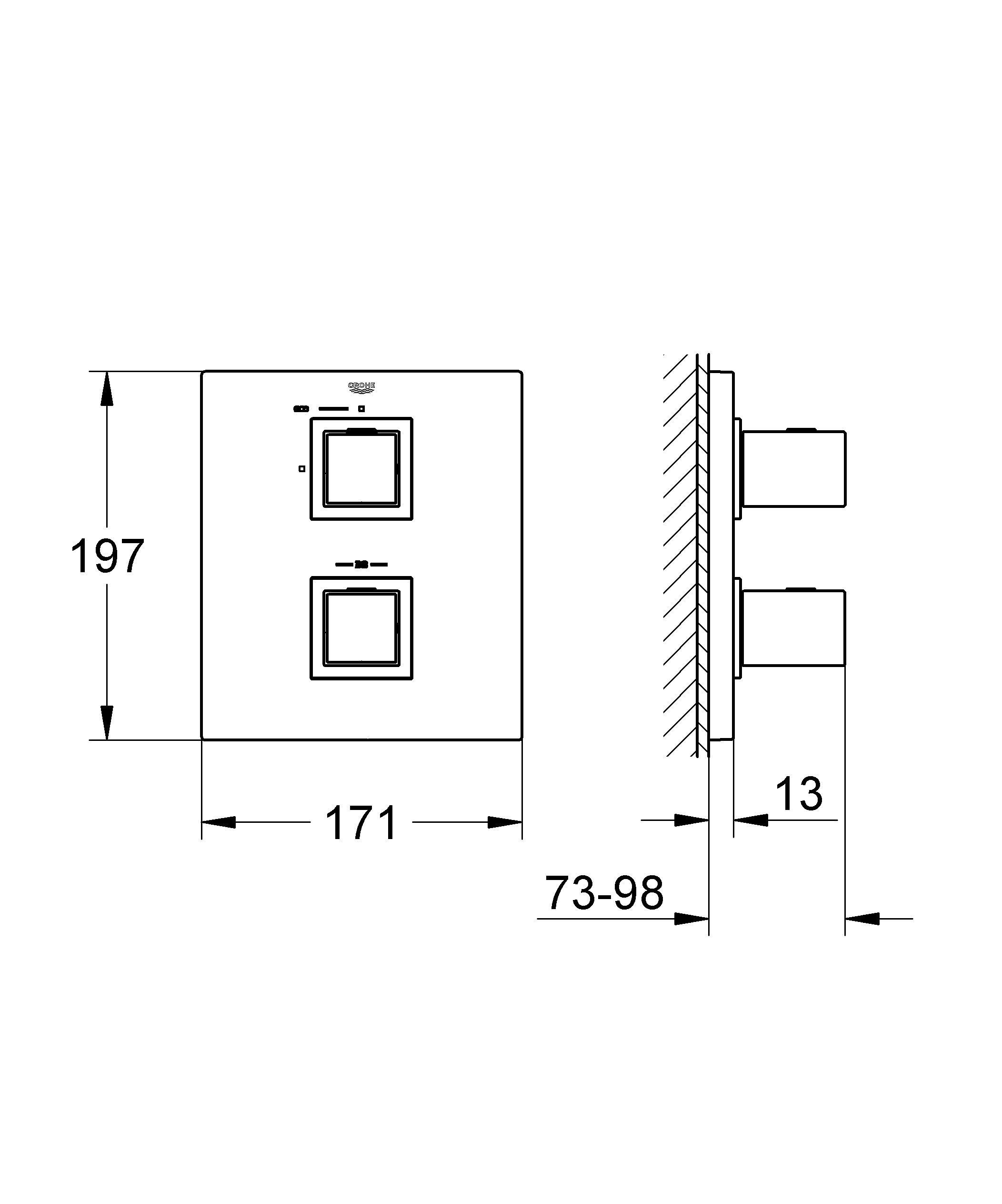 Встраиваемый смеситель GROHE Grohtherm Cube 19959000