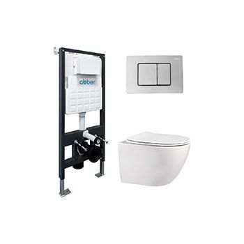 Комплект ABBER Bequem AC0105 + AC1100 с сиденьем с микролифтом, кнопка AC0120, хром
