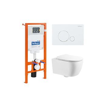 Комплект BELBAGNO BB002-80 + Genova с сиденьем с микролифтом, кнопка белая