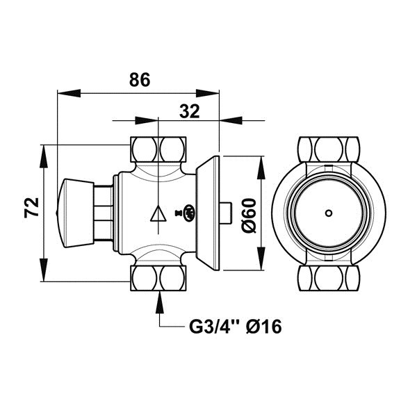 Запорный вентиль PRESTO P50 38022