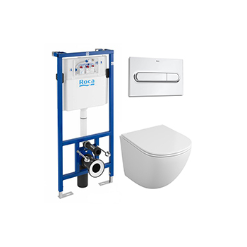 Комплект ROCA Duplo WC 890090020 + OWL Eld Cirkel-H с сиденьем с микролифтом, клавиша хром