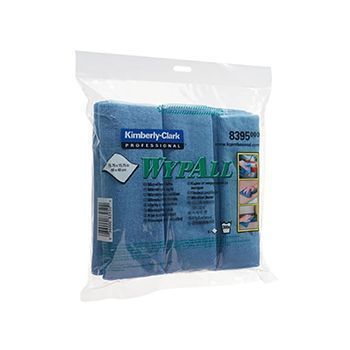 Протирочные салфетки KIMBERLY-CLARK WypAll из микрофибры, в упаковке 4 пачки, синие