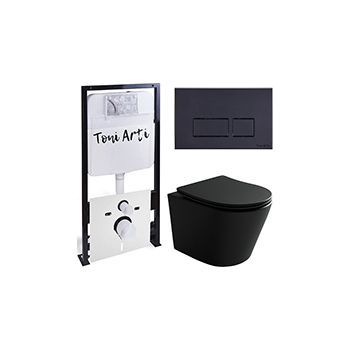 Комплект TONI ARTI TA-01 + CERAMICANOVA Balearic с сиденьем с микролифтом, с клавишей Noche TA-0044
