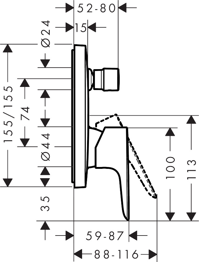 Встраиваемый смеситель HANSGROHE Talis E 71745990
