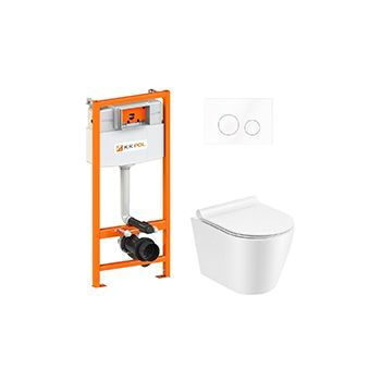 Комплект KK-POL Premium + Teja с сиденьем с микролифтом, клавиша M11 белая глянцевая