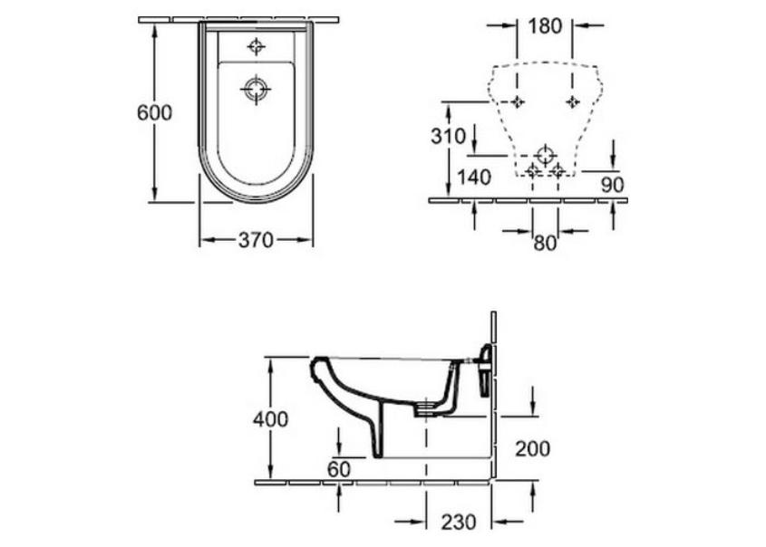 Биде подвесное VILLEROY&BOCH Hommage 7441 B0 R1