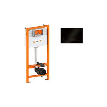 Инсталляция для унитазов KK-POL Economic SET/M400/114/K с кнопкой смыва M08 черный матовый
