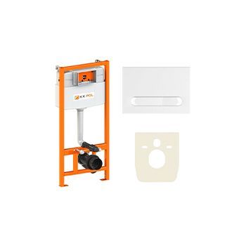 Инсталляция для унитазов KK-POL Premium SET/M501/059/K с кнопкой смыва M09 белый глянцевый