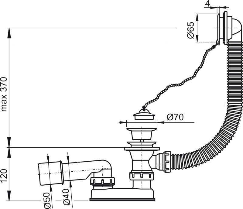 Слив-перелив ALCAPLAST A502-80