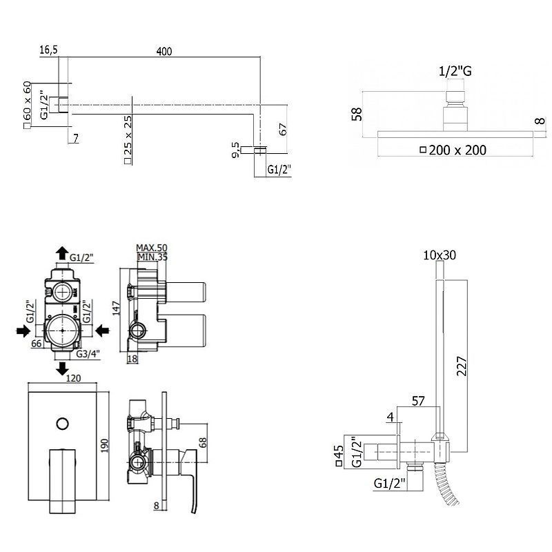 Душевой комплект PAFFONI Elle KITEL015CR/M
