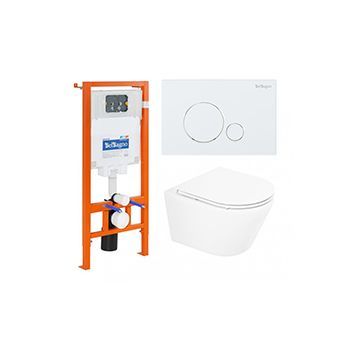 Комплект BELBAGNO BB002-80 + Tre с сиденьем с микролифтом, кнопка белая