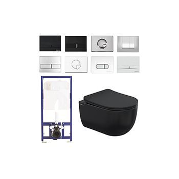 Комплект BERGES Novum 4000 + Ventas Black Rimless с сиденьем с микролифтом, с клавишей на выбор