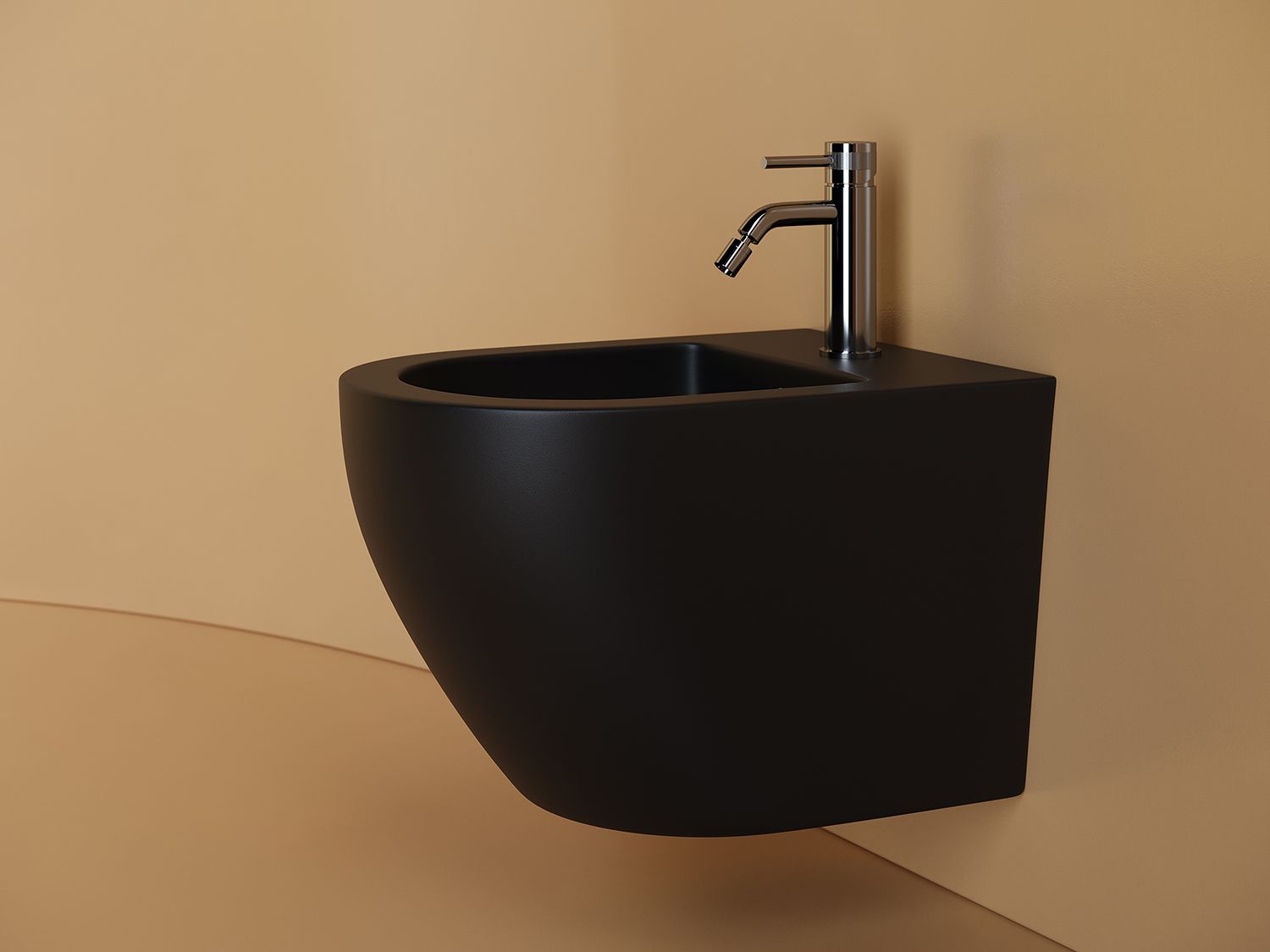 Биде подвесное CERAMICANOVA Uno CN11002MB черный матовый
