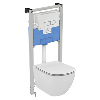 Комплект IDEAL STANDARD Tesi AquaBlade R029901 с сиденьем с микролифтом, кнопка хром глянец