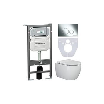 Комплект CERAMICANOVA Envision + Play с сиденьем с микролифтом, кнопка Round хром
