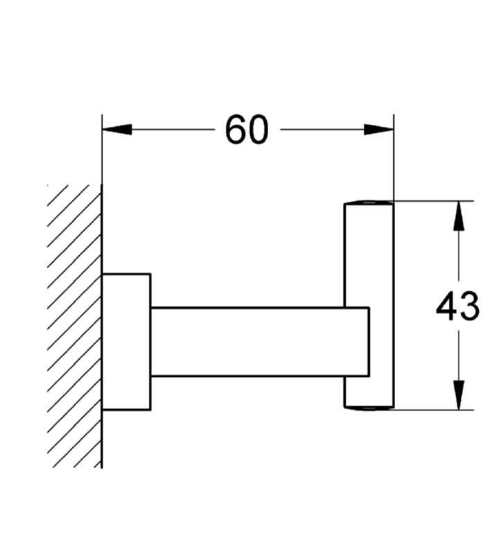 Крючок GROHE Essentials Cube 40511001