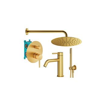 Душевой комплект PLUMBERIA Ixo KITXO18OB53 золото брашированное