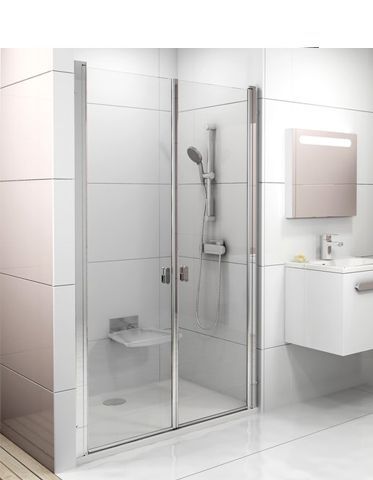 Дверь в нишу RAVAK Chrome CSDL2-90 90х195 прозрачное, профиль серебристый