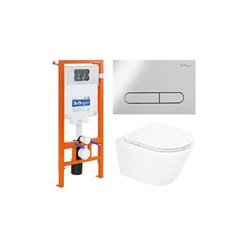 Комплект BELBAGNO BB002-80 + Tre с сиденьем с микролифтом, кнопка хром глянец
