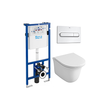 Комплект ROCA Duplo WC 890090020 + OWL Eter Cirkel-H с сиденьем с микролифтом, клавиша хром