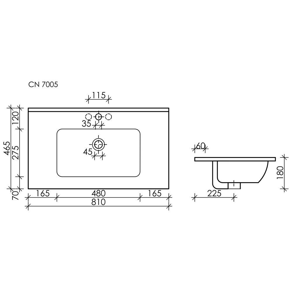 Раковина CERAMICANOVA Element 80 черный матовый