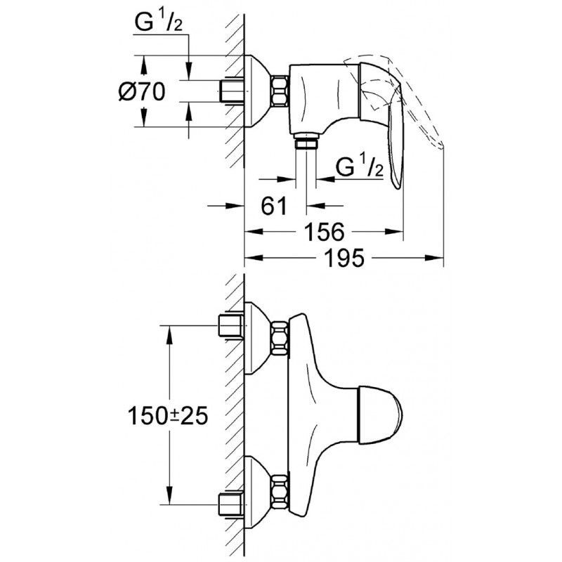Смеситель для душа GROHE Eurodisc Cosmopolitan 33569002