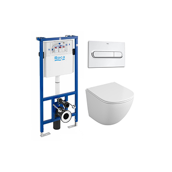 Комплект ROCA Duplo WC 890090020 + OWL Vind Cirkel-H с сиденьем с микролифтом, клавиша хром
