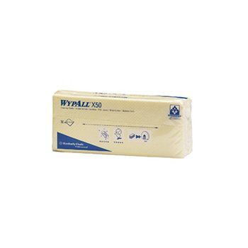 Протирочные салфетки KIMBERLY-CLARK WypAll Х50 многоразового пользования, в упаковке 6 пачек, желтые