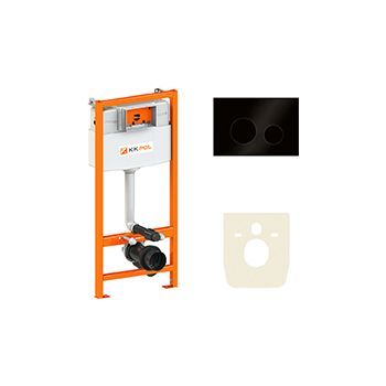 Инсталляция для унитазов KK-POL Premium SET/M500/145/K с кнопкой смыва M11 черный матовый