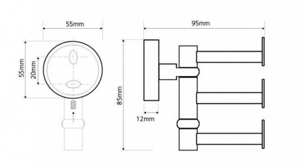 Крючок BEMETA Omega 104106072 поворотный