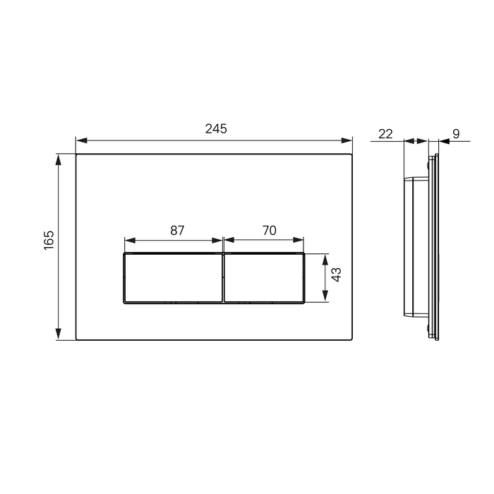 Кнопка смыва IDDIS Unisteel ONX01B0i77 черный мрамор