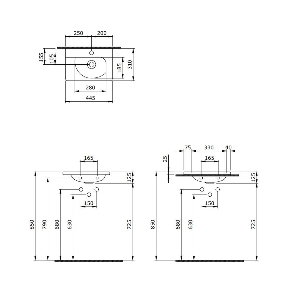 Раковина BERGES Small 45