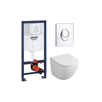 Комплект GROHE Rapid SL 38721001 + OWL Vind Cirkel-H с сиденьем с микролифтом, клавиша хром