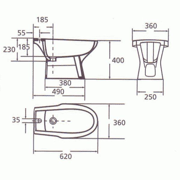 Биде напольное GUSTAVSBERG Nordic GB1121000100
