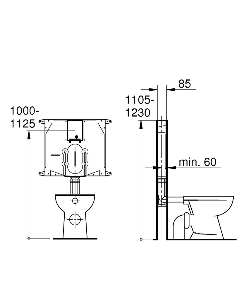 Бачок GROHE Flushing cistern solo 38863000