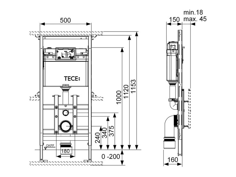 Инсталляция для унитазов TECE TECElux 9600100