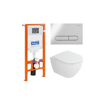 Комплект BELBAGNO BB002-80 + Ctylus с сиденьем с микролифтом, кнопка хром глянец