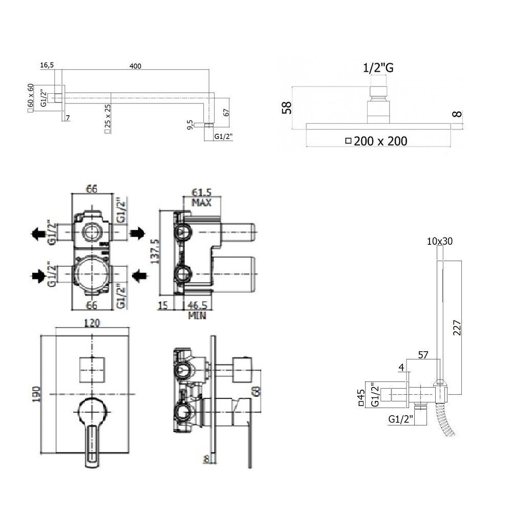 Душевой комплект PAFFONI Ringo KITRIN018SBO белый матовый