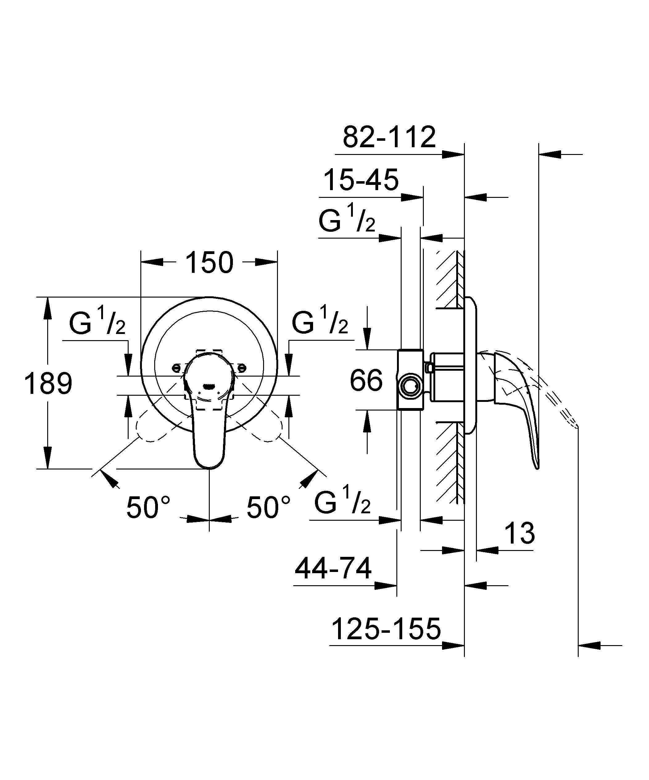 Встраиваемый смеситель GROHE Euroeco 32742000