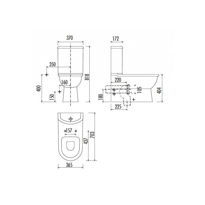 Унитаз-компакт CREAVIT Selin SL310 amasra