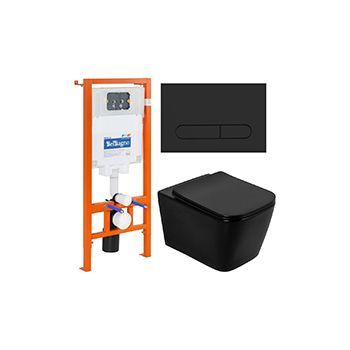Комплект BELBAGNO BB002-80 + Ardente с сиденьем с микролифтом, кнопка черный мат